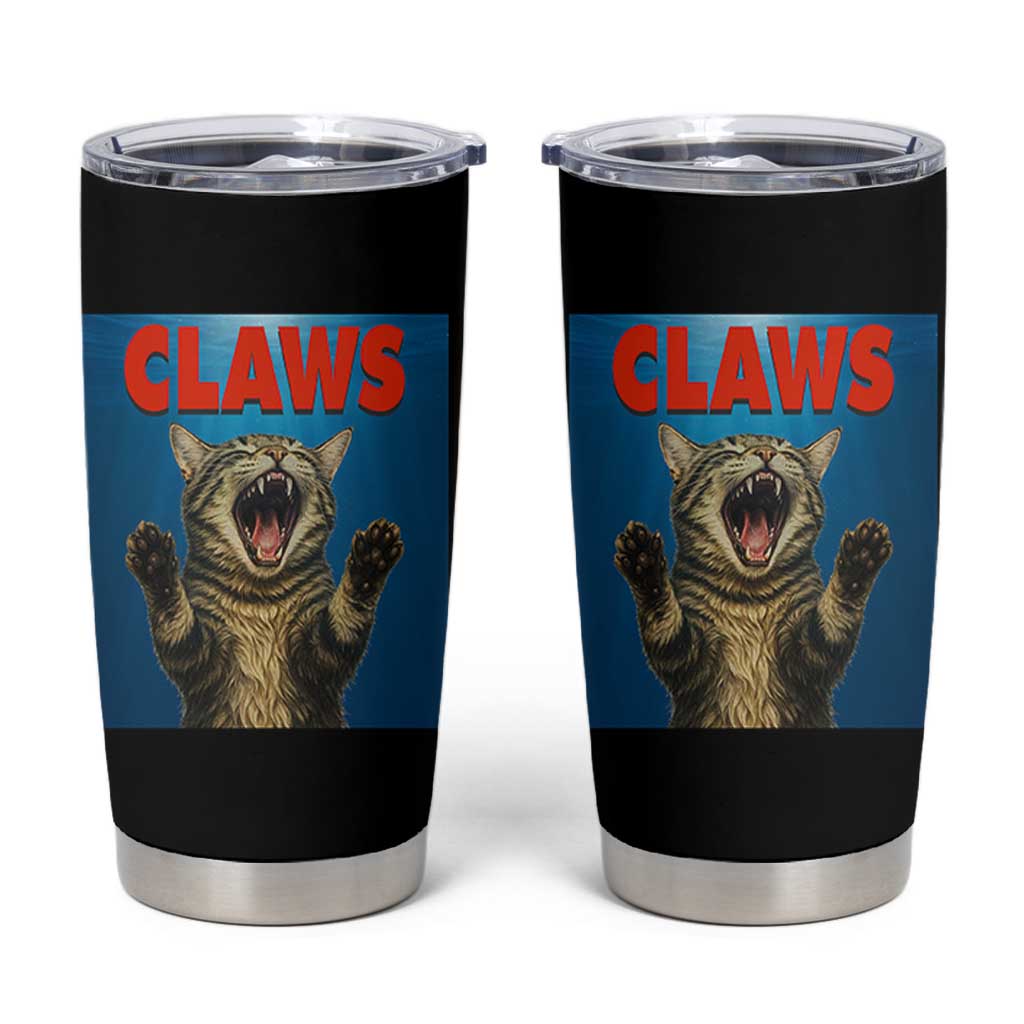 Funny Claws Cat Tumbler Cup Horror Movie Parody