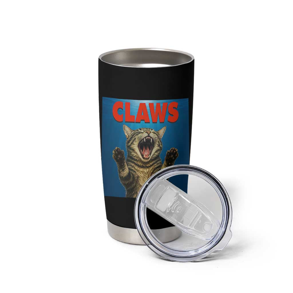 Funny Claws Cat Tumbler Cup Horror Movie Parody