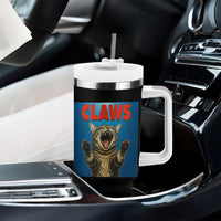 Funny Claws Cat Tumbler With Handle Horror Movie Parody