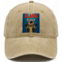 Funny Claws Cat Washed Cotton Baseball Cap Horror Movie Parody
