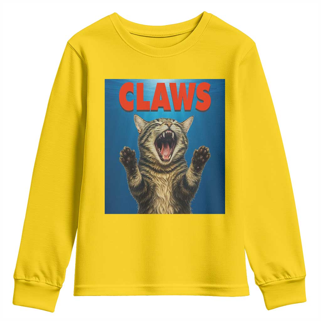 Funny Claws Cat Youth Sweatshirt Horror Movie Parody - Wonder Print Shop