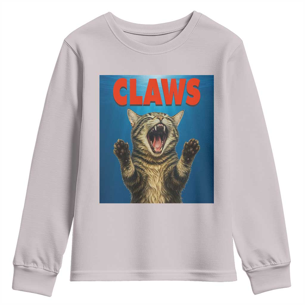 Funny Claws Cat Youth Sweatshirt Horror Movie Parody - Wonder Print Shop