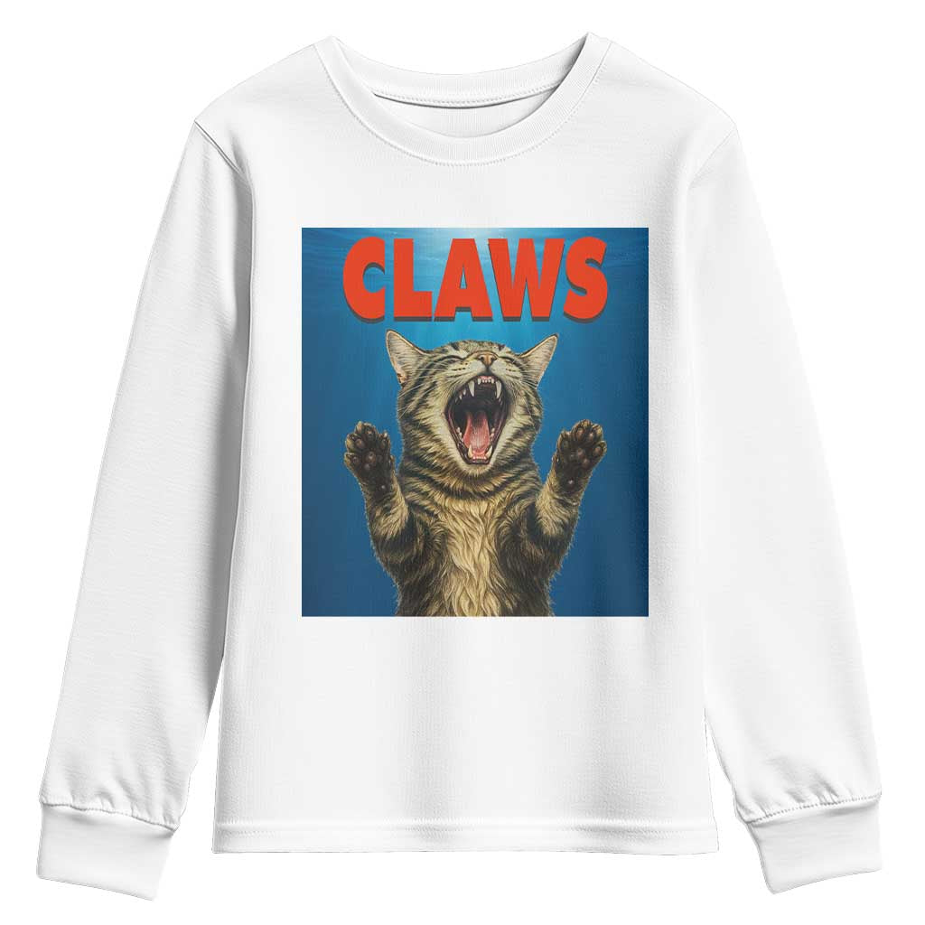Funny Claws Cat Youth Sweatshirt Horror Movie Parody - Wonder Print Shop