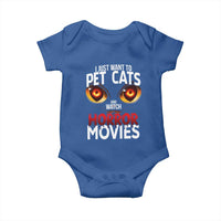 I Just Want To Pet Cats And Watch Horror Movies Baby Onesie - Wonder Print Shop