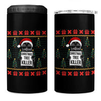Funny Xmas Black Cat 4 in 1 Can Cooler Tumbler Christmas Tree Killer Santa Kitten
