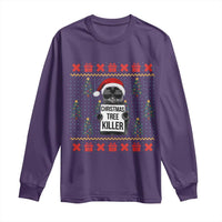 Funny Xmas Black Cat Long Sleeve Shirt Christmas Tree Killer Santa Kitten - Wonder Print Shop