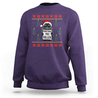 Funny Xmas Black Cat Sweatshirt Christmas Tree Killer Santa Kitten - Wonder Print Shop