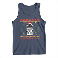 Funny Xmas Black Cat Tank Top Christmas Tree Killer Santa Kitten - Wonder Print Shop
