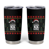 Funny Xmas Black Cat Tumbler Cup Christmas Tree Killer Santa Kitten