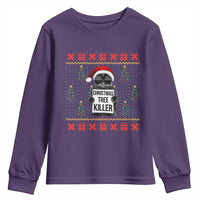 Funny Xmas Black Cat Youth Sweatshirt Christmas Tree Killer Santa Kitten - Wonder Print Shop