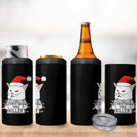 Funny Xmas Grumpy Cat 4 in 1 Can Cooler Tumbler Christmas Tree Killer Santa Kitten