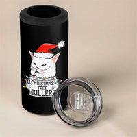 Funny Xmas Grumpy Cat 4 in 1 Can Cooler Tumbler Christmas Tree Killer Santa Kitten