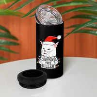 Funny Xmas Grumpy Cat 4 in 1 Can Cooler Tumbler Christmas Tree Killer Santa Kitten