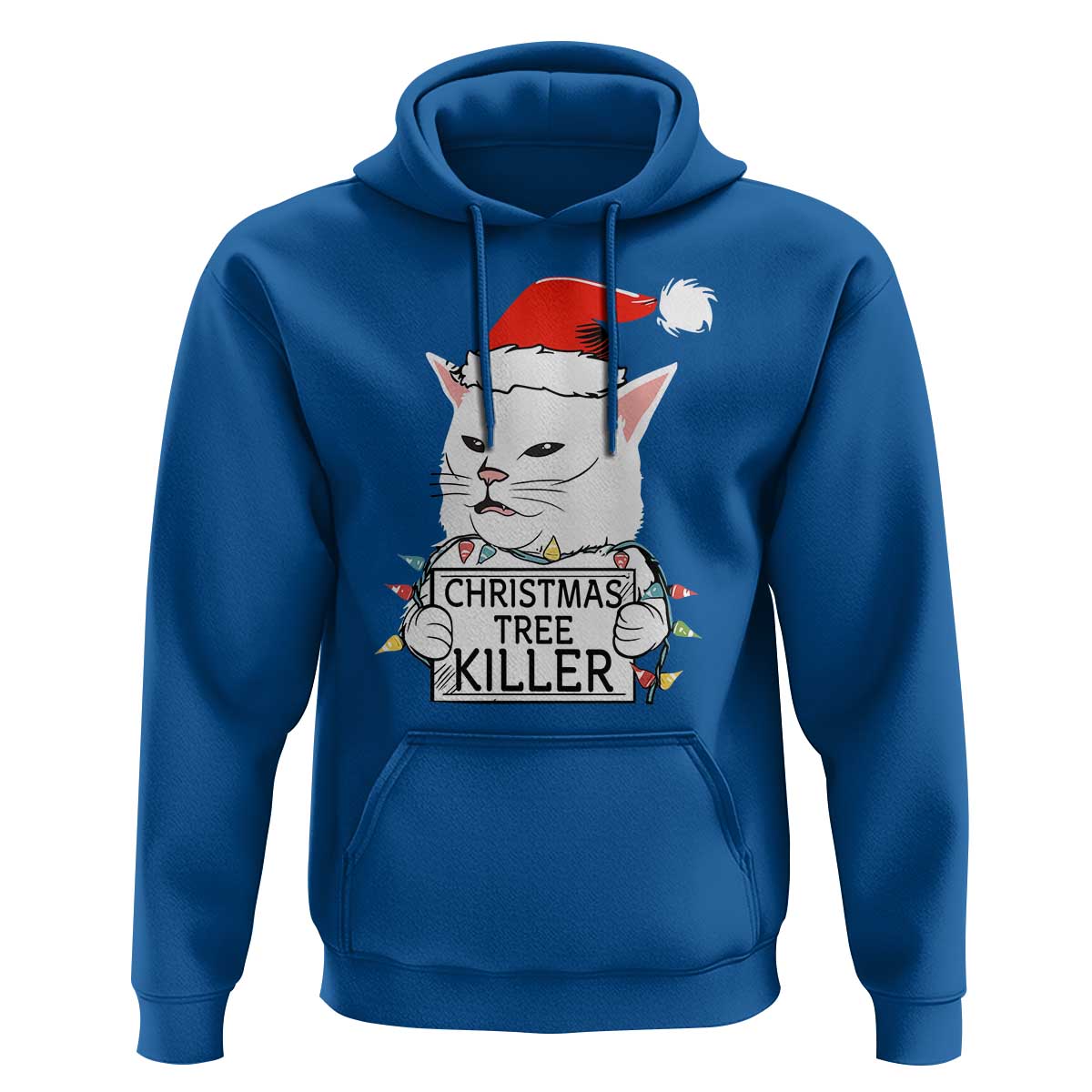Funny Xmas Grumpy Cat Hoodie Christmas Tree Killer Santa Kitten - Wonder Print Shop