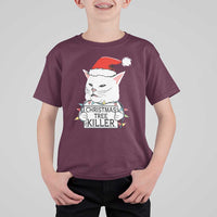 Funny Xmas Grumpy Cat T Shirt For Kid Christmas Tree Killer Santa Kitten - Wonder Print Shop