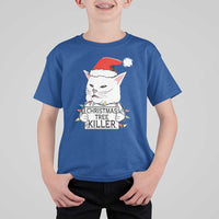 Funny Xmas Grumpy Cat T Shirt For Kid Christmas Tree Killer Santa Kitten - Wonder Print Shop