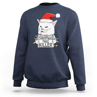 Funny Xmas Grumpy Cat Sweatshirt Christmas Tree Killer Santa Kitten - Wonder Print Shop