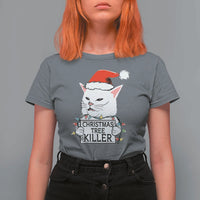 Funny Xmas Grumpy Cat T Shirt For Women Christmas Tree Killer Santa Kitten - Wonder Print Shop