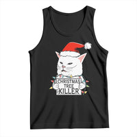 Funny Xmas Grumpy Cat Tank Top Christmas Tree Killer Santa Kitten - Wonder Print Shop