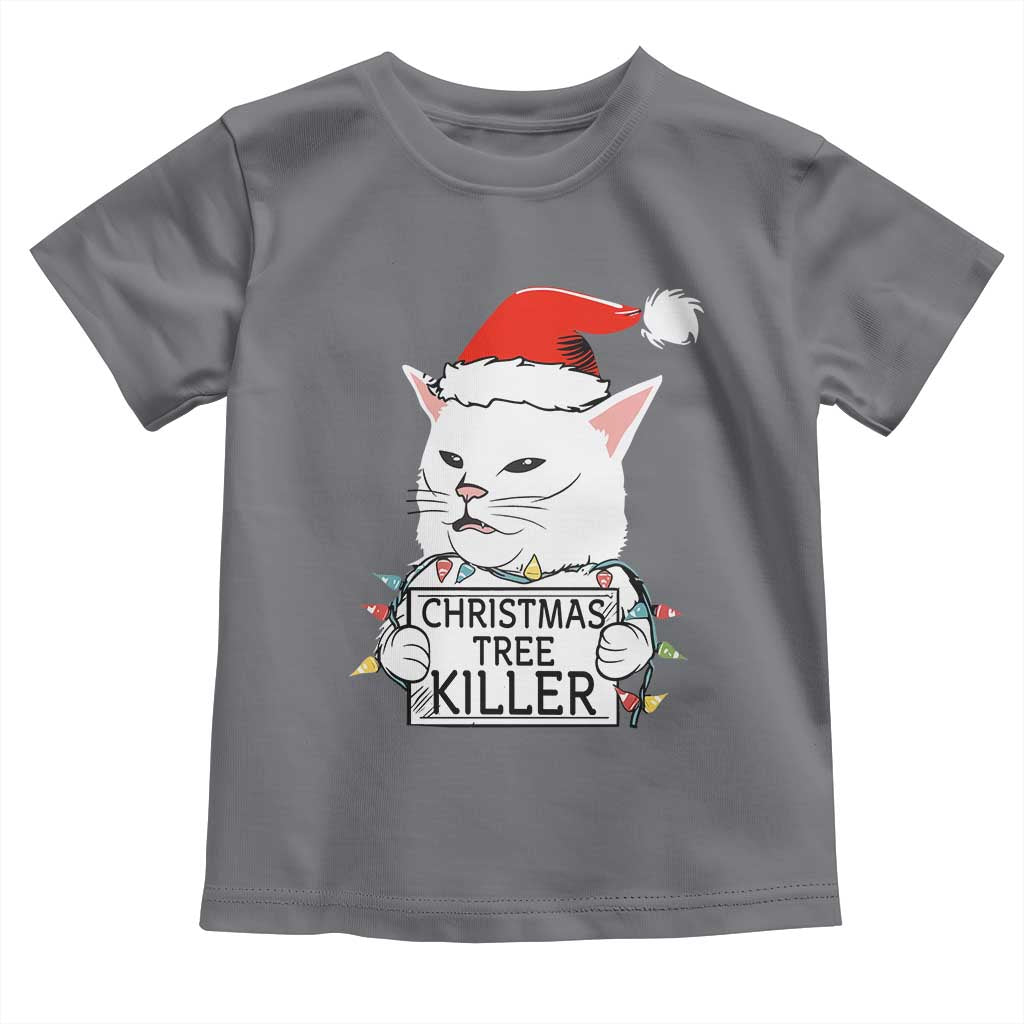 Funny Xmas Grumpy Cat Toddler T Shirt Christmas Tree Killer Santa Kitten - Wonder Print Shop
