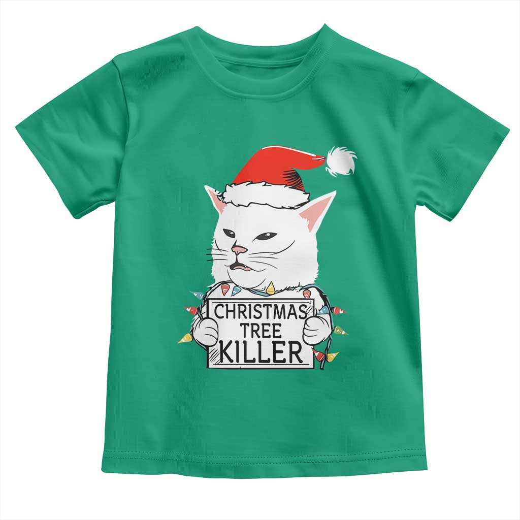 Funny Xmas Grumpy Cat Toddler T Shirt Christmas Tree Killer Santa Kitten - Wonder Print Shop