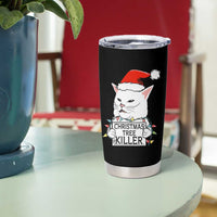 Funny Xmas Grumpy Cat Tumbler Cup Christmas Tree Killer Santa Kitten