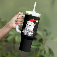 Funny Xmas Grumpy Cat Tumbler With Handle Christmas Tree Killer Santa Kitten