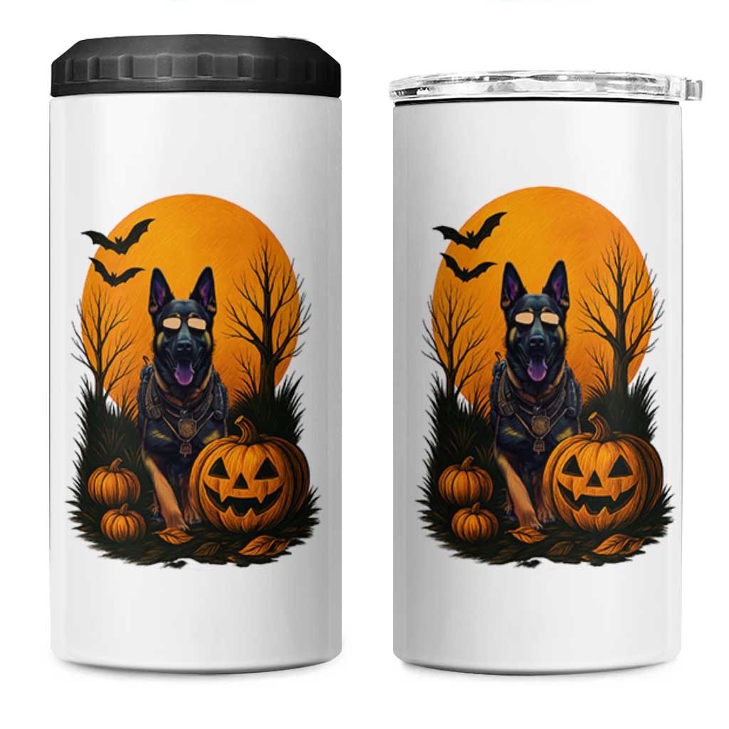 Cool German Shepherd Police Dog Celebrate Halloween 4 in 1 Can Cooler Tumbler