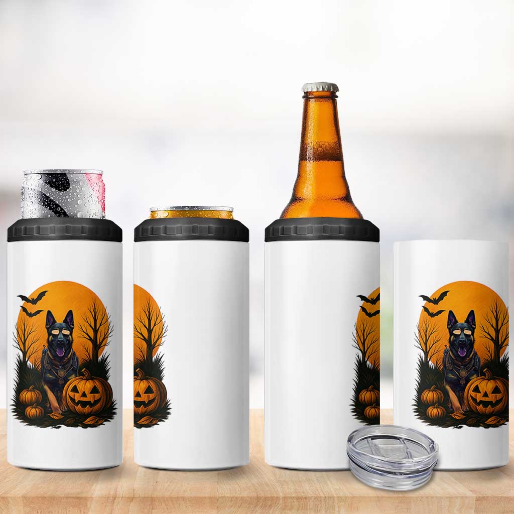 Cool German Shepherd Police Dog Celebrate Halloween 4 in 1 Can Cooler Tumbler