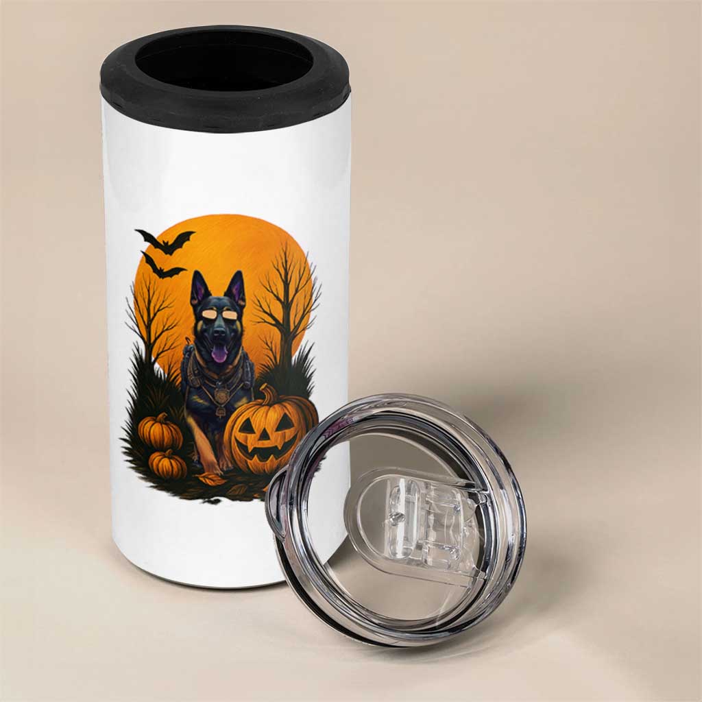 Cool German Shepherd Police Dog Celebrate Halloween 4 in 1 Can Cooler Tumbler