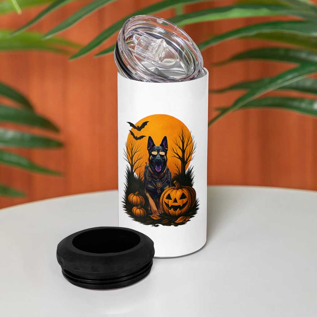 Cool German Shepherd Police Dog Celebrate Halloween 4 in 1 Can Cooler Tumbler