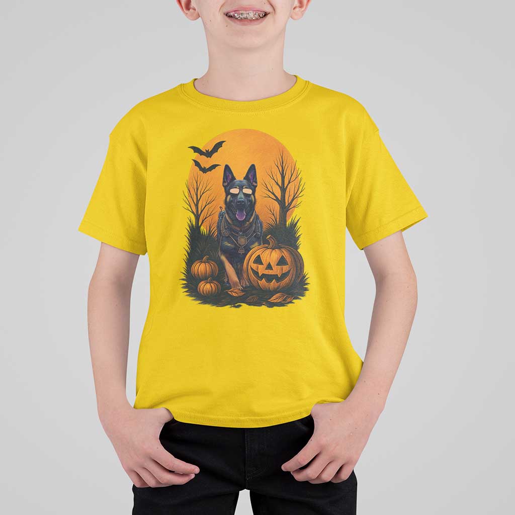 Cool German Shepherd Police Dog Celebrate Halloween T Shirt For Kid - Wonder Print Shop