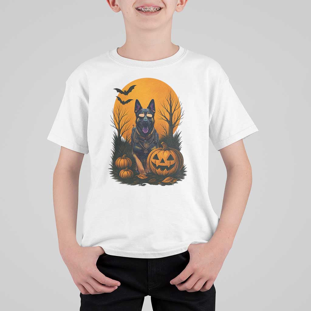 Cool German Shepherd Police Dog Celebrate Halloween T Shirt For Kid - Wonder Print Shop
