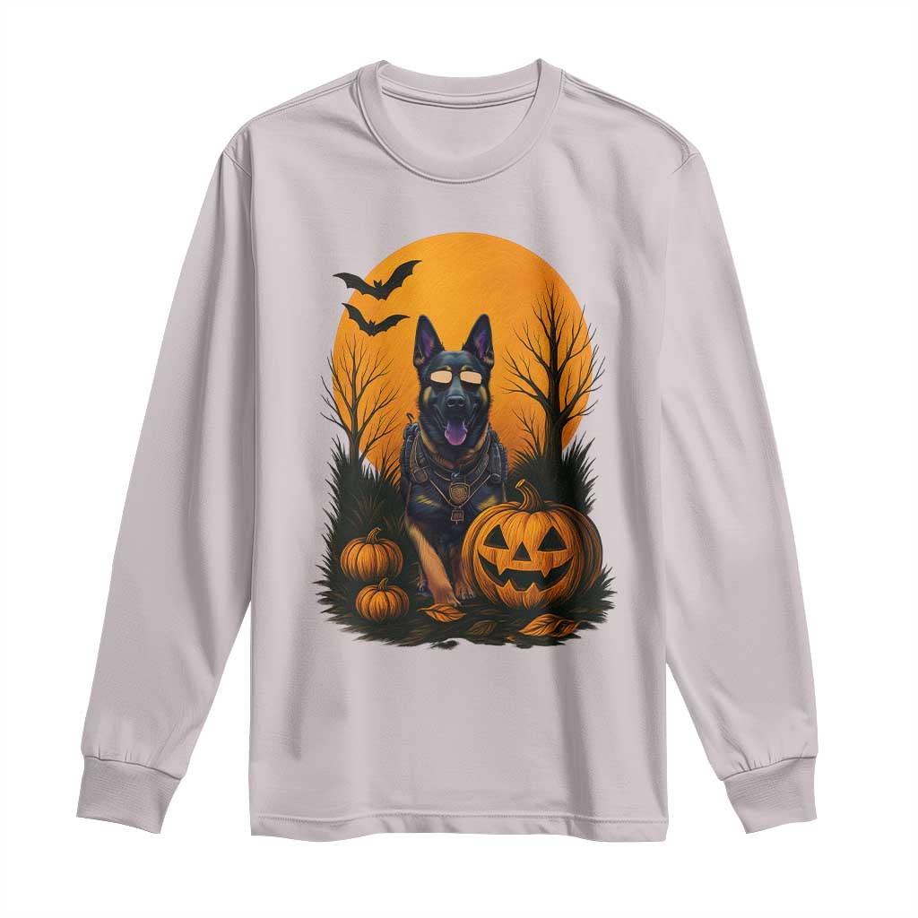 Cool German Shepherd Police Dog Celebrate Halloween Long Sleeve Shirt - Wonder Print Shop
