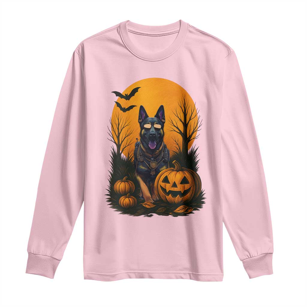 Cool German Shepherd Police Dog Celebrate Halloween Long Sleeve Shirt - Wonder Print Shop
