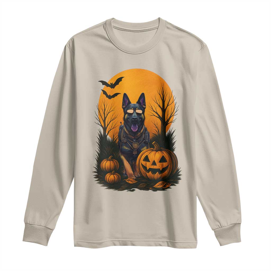 Cool German Shepherd Police Dog Celebrate Halloween Long Sleeve Shirt - Wonder Print Shop