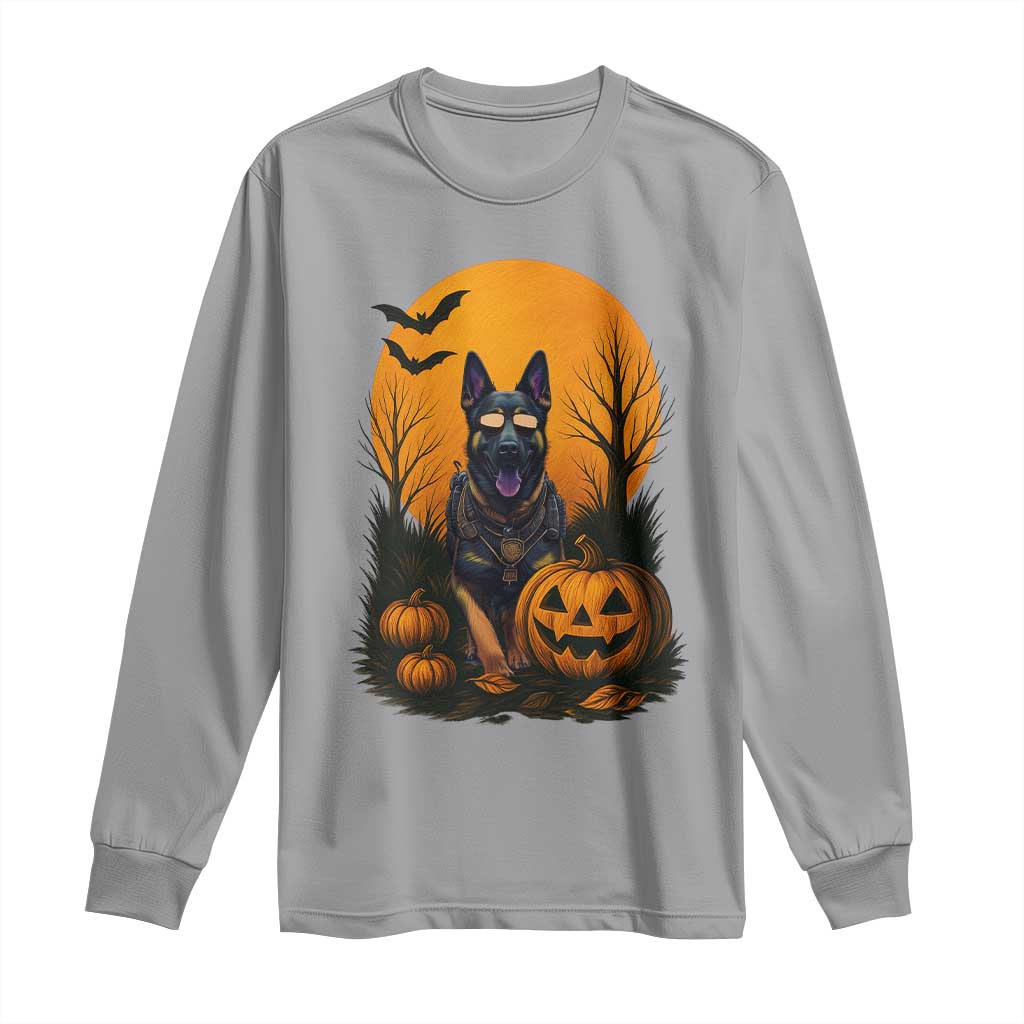 Cool German Shepherd Police Dog Celebrate Halloween Long Sleeve Shirt - Wonder Print Shop
