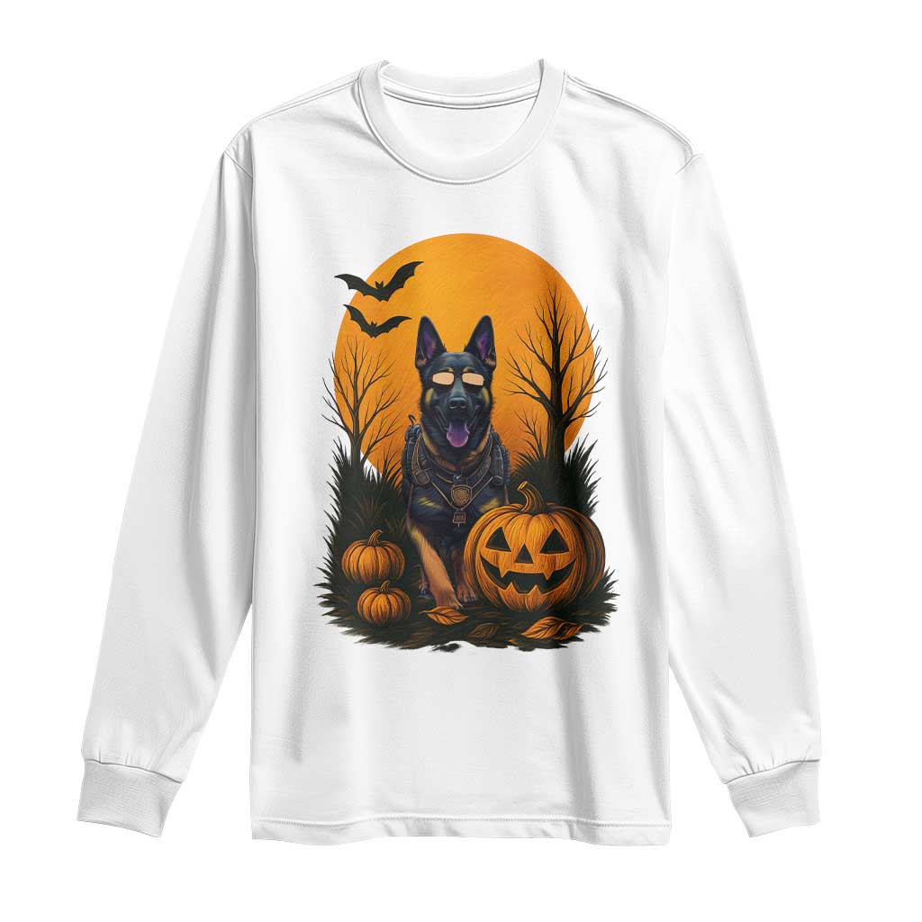 Cool German Shepherd Police Dog Celebrate Halloween Long Sleeve Shirt - Wonder Print Shop