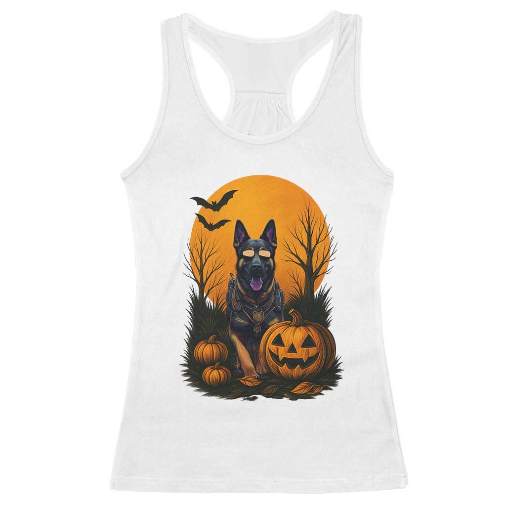 Cool German Shepherd Police Dog Celebrate Halloween Racerback Tank Top - Wonder Print Shop