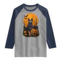 Cool German Shepherd Police Dog Celebrate Halloween Raglan Shirt - Wonder Print Shop