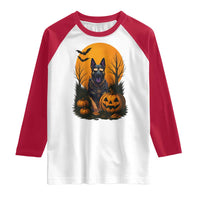 Cool German Shepherd Police Dog Celebrate Halloween Raglan Shirt - Wonder Print Shop