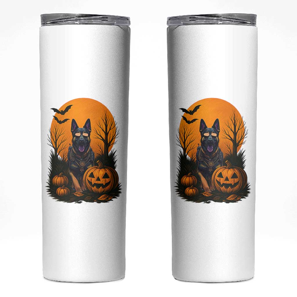 Cool German Shepherd Police Dog Celebrate Halloween Skinny Tumbler