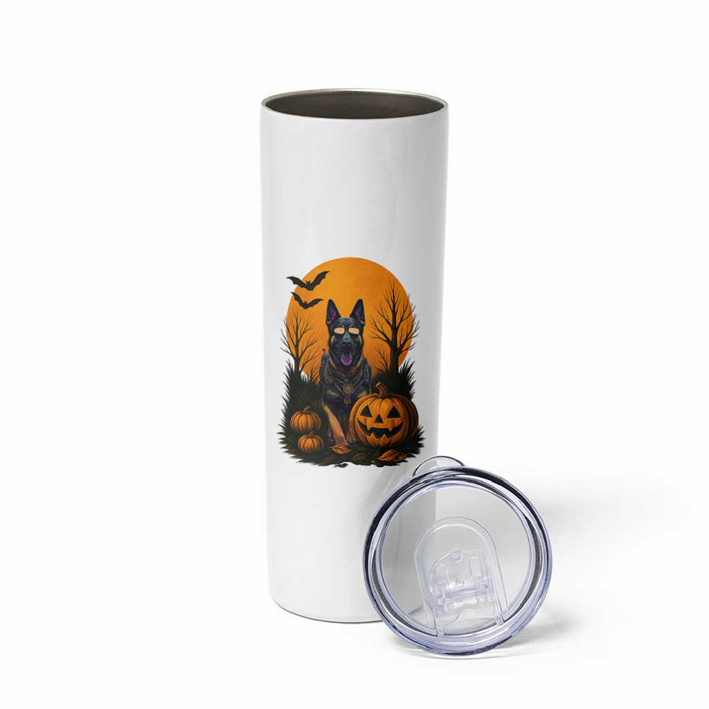 Cool German Shepherd Police Dog Celebrate Halloween Skinny Tumbler