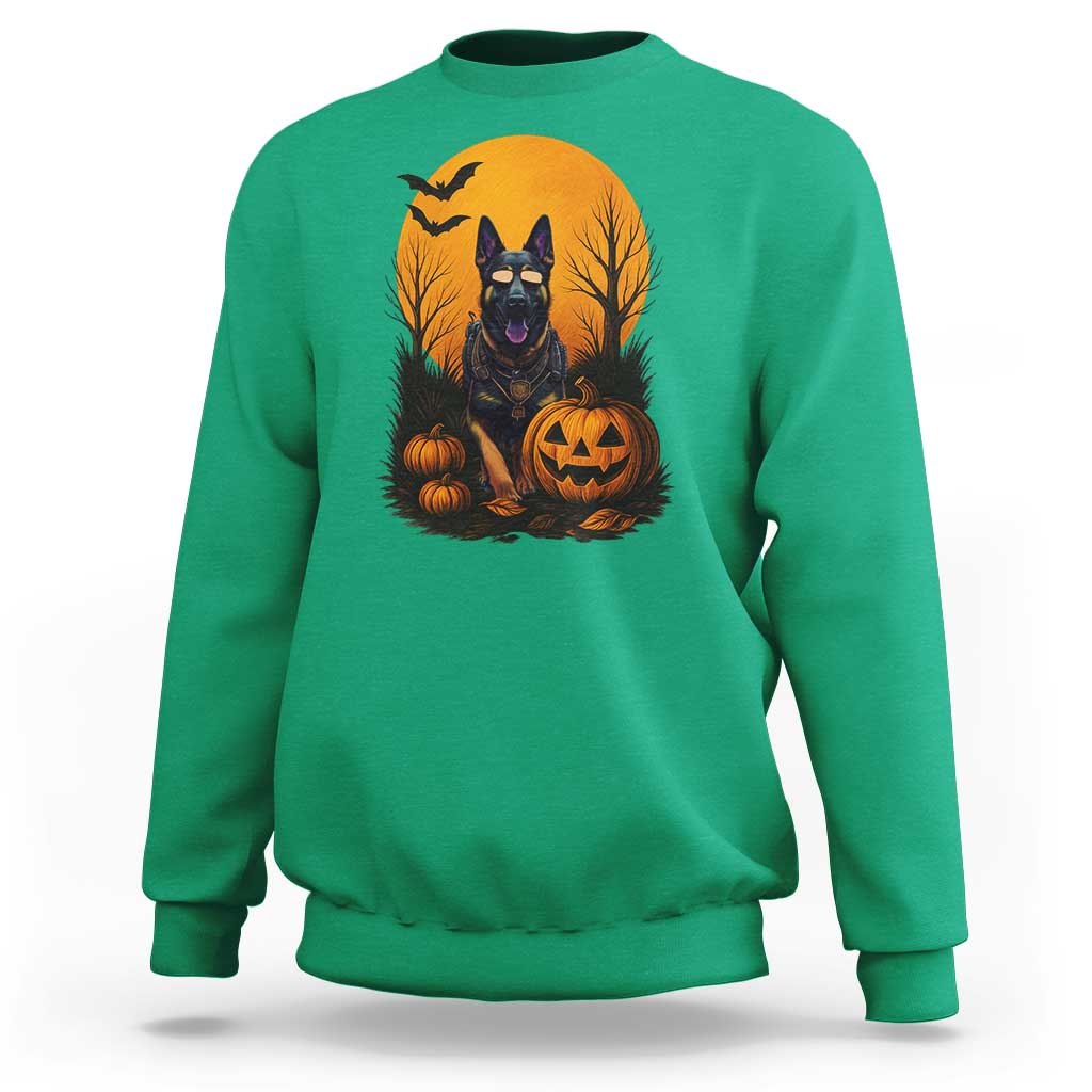 Cool German Shepherd Police Dog Celebrate Halloween Sweatshirt - Wonder Print Shop