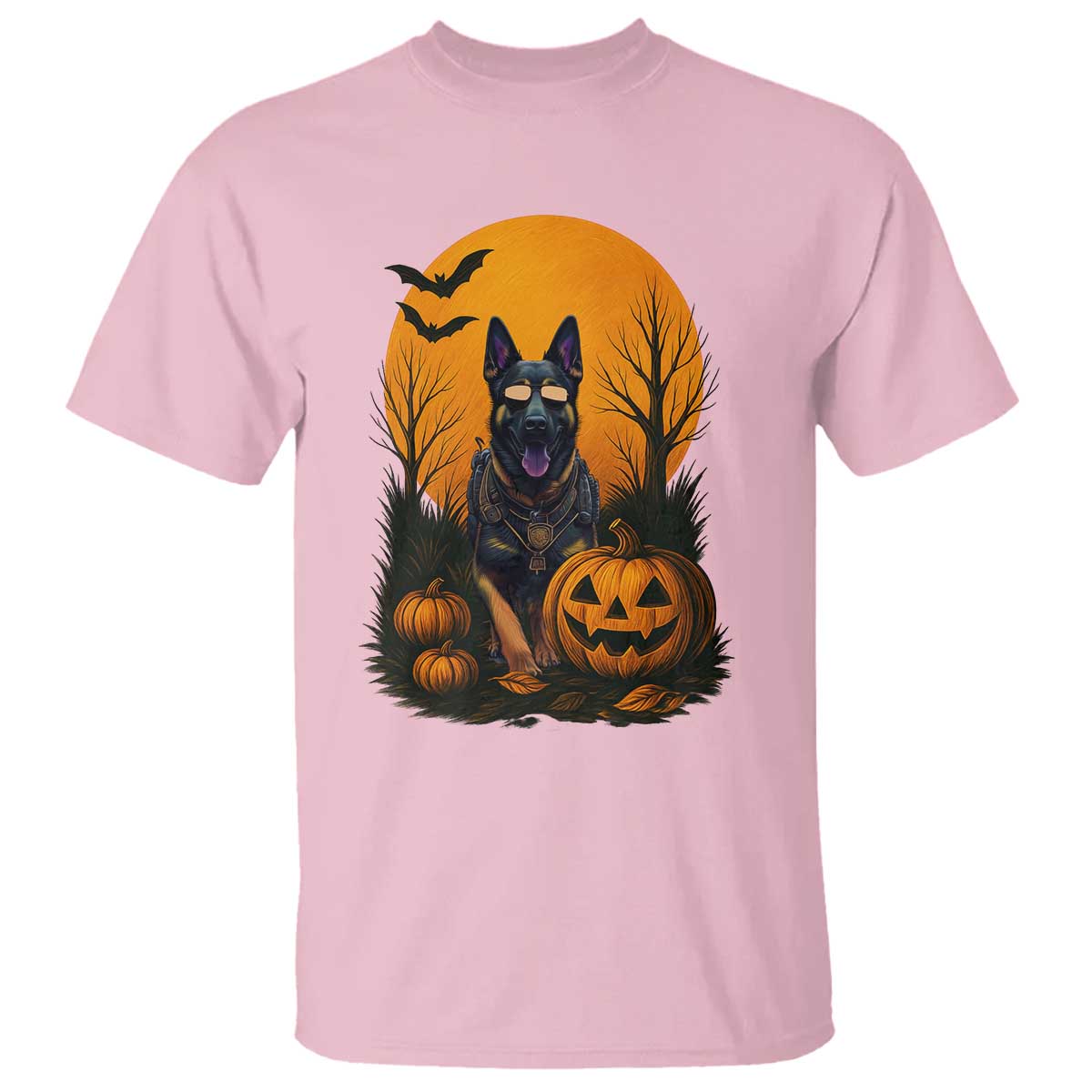 Cool German Shepherd Police Dog Celebrate Halloween T Shirt - Wonder Print Shop