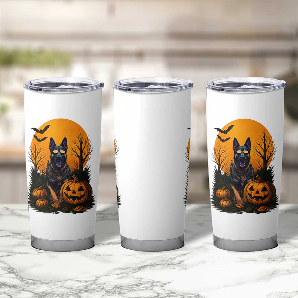 Cool German Shepherd Police Dog Celebrate Halloween Tumbler Cup