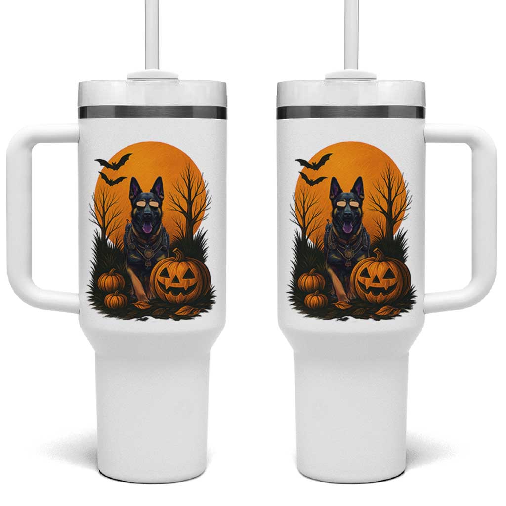 Cool German Shepherd Police Dog Celebrate Halloween Tumbler With Handle
