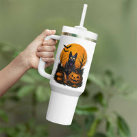 Cool German Shepherd Police Dog Celebrate Halloween Tumbler With Handle