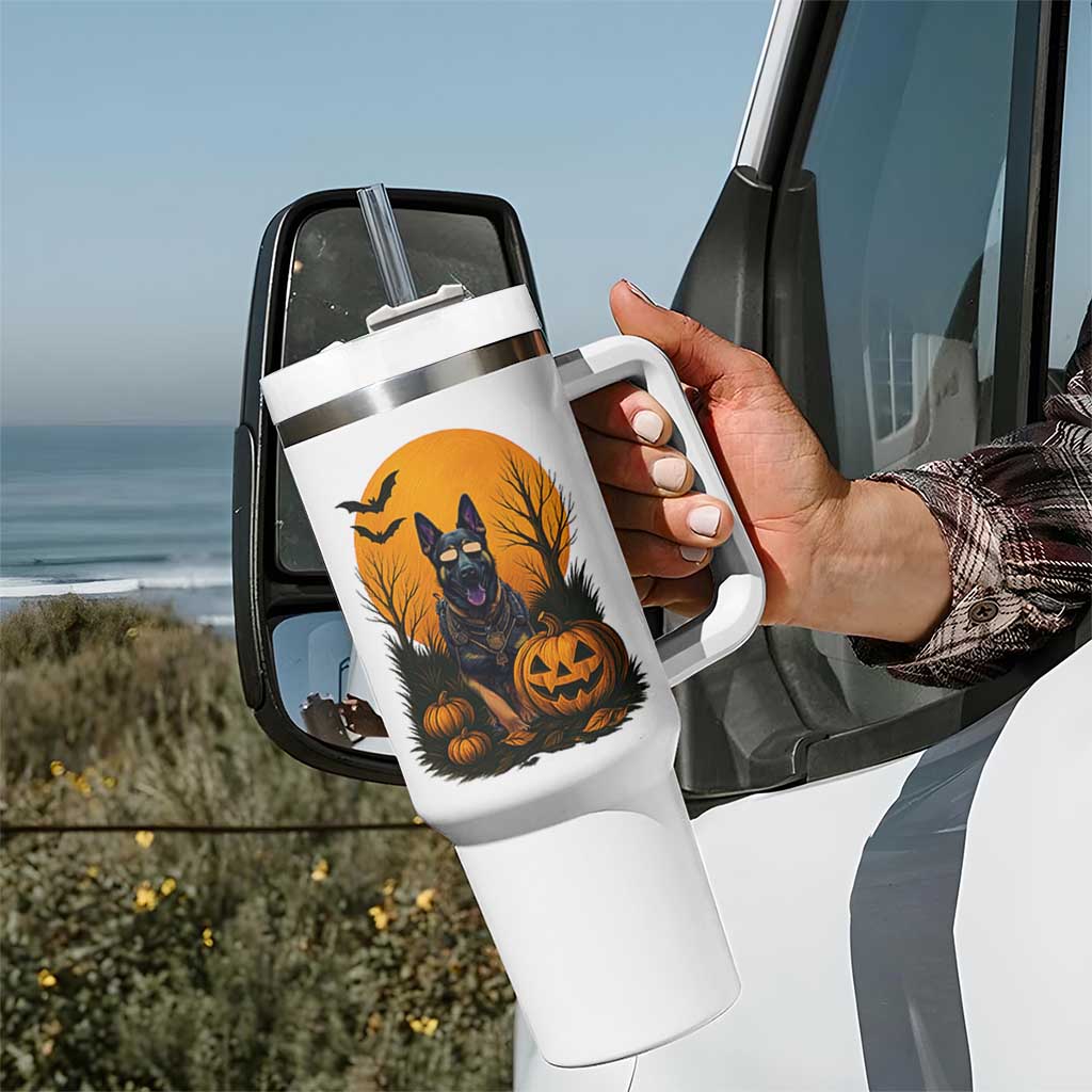 Cool German Shepherd Police Dog Celebrate Halloween Tumbler With Handle
