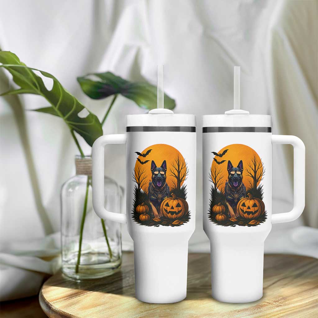 Cool German Shepherd Police Dog Celebrate Halloween Tumbler With Handle